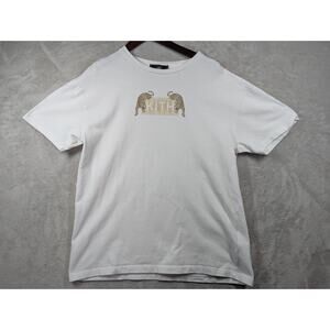 KITH x Versace White Gold Jaguar Logo Authenticated T-Shirt Size LARGE **